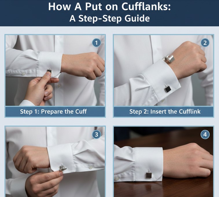 how to put on cufflinks