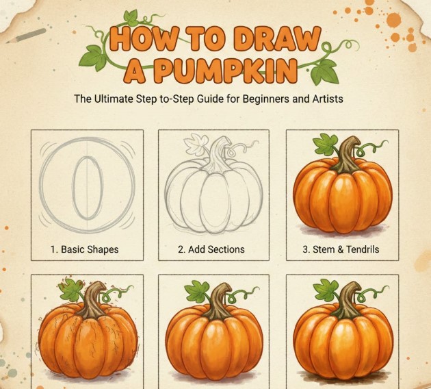 how to draw a pumpkin