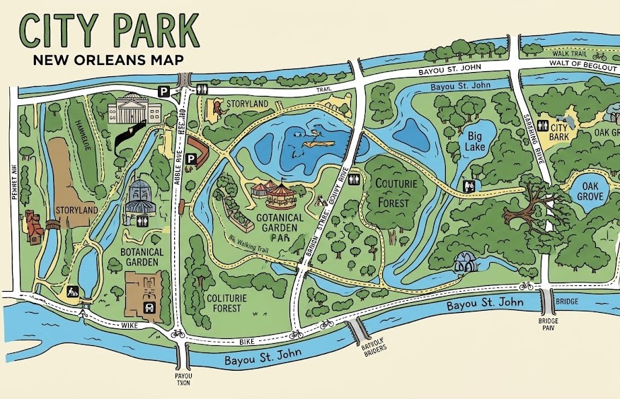 City Park New Orleans Map