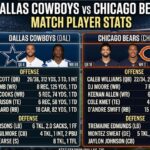dallas cowboys vs chicago bears match player stats
